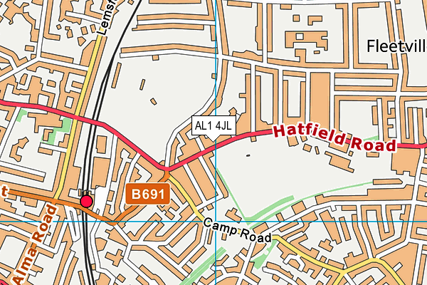 AL1 4JL map - OS VectorMap District (Ordnance Survey) AL1 4JL map - OS VectorMap District (Ordnance Survey)