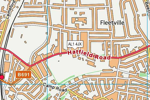 AL1 4JX map - OS VectorMap District (Ordnance Survey) AL1 4JX map - OS VectorMap District (Ordnance Survey)