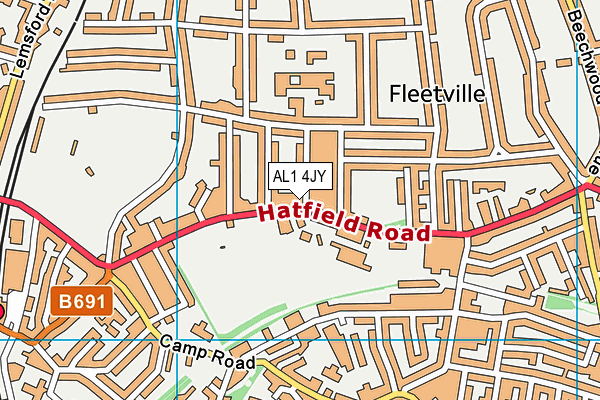 AL1 4JY map - OS VectorMap District (Ordnance Survey) AL1 4JY map - OS VectorMap District (Ordnance Survey)