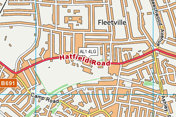 AL1 4LG map - OS VectorMap District (Ordnance Survey)