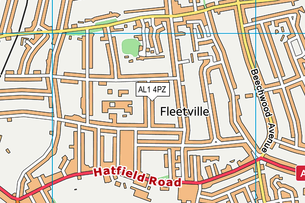 AL1 4PZ map - OS VectorMap District (Ordnance Survey) AL1 4PZ map - OS VectorMap District (Ordnance Survey)