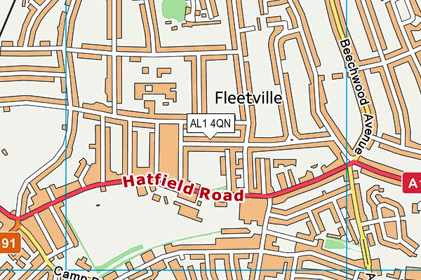 AL1 4QN map - OS VectorMap District (Ordnance Survey) AL1 4QN map - OS VectorMap District (Ordnance Survey)
