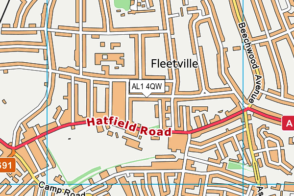 AL1 4QW map - OS VectorMap District (Ordnance Survey) AL1 4QW map - OS VectorMap District (Ordnance Survey)