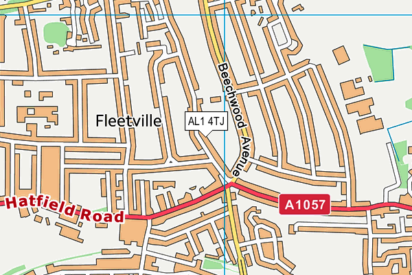 AL1 4TJ map - OS VectorMap District (Ordnance Survey) AL1 4TJ map - OS VectorMap District (Ordnance Survey)