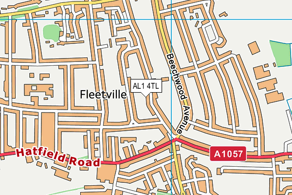 AL1 4TL map - OS VectorMap District (Ordnance Survey) AL1 4TL map - OS VectorMap District (Ordnance Survey)