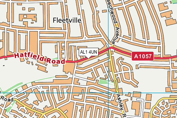 AL1 4UN map - OS VectorMap District (Ordnance Survey) AL1 4UN map - OS VectorMap District (Ordnance Survey)