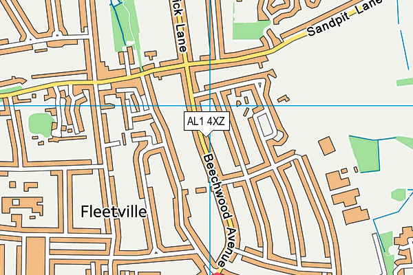 AL1 4XZ map - OS VectorMap District (Ordnance Survey) AL1 4XZ map - OS VectorMap District (Ordnance Survey)