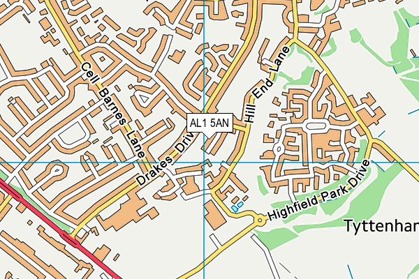 AL1 5AN map - OS VectorMap District (Ordnance Survey) AL1 5AN map - OS VectorMap District (Ordnance Survey)