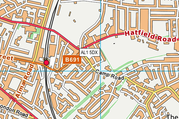 AL1 5DX map - OS VectorMap District (Ordnance Survey) AL1 5DX map - OS VectorMap District (Ordnance Survey)