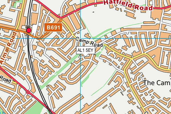 AL1 5EY map - OS VectorMap District (Ordnance Survey) AL1 5EY map - OS VectorMap District (Ordnance Survey)
