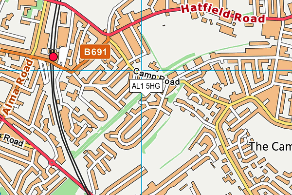 AL1 5HG map - OS VectorMap District (Ordnance Survey) AL1 5HG map - OS VectorMap District (Ordnance Survey)