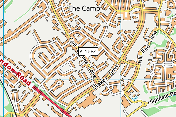 AL1 5PZ map - OS VectorMap District (Ordnance Survey) AL1 5PZ map - OS VectorMap District (Ordnance Survey)