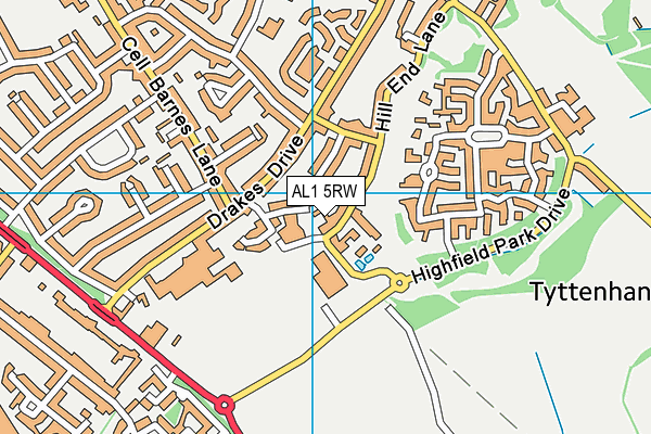 AL1 5RW map - OS VectorMap District (Ordnance Survey) AL1 5RW map - OS VectorMap District (Ordnance Survey)