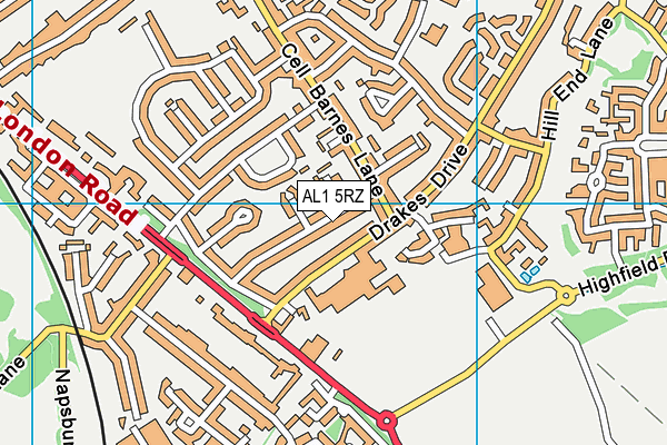 AL1 5RZ map - OS VectorMap District (Ordnance Survey) AL1 5RZ map - OS VectorMap District (Ordnance Survey)