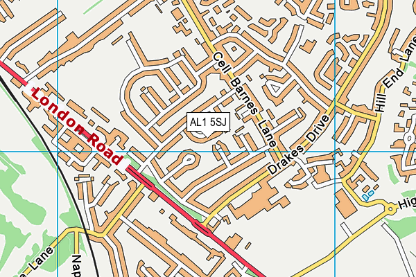 AL1 5SJ map - OS VectorMap District (Ordnance Survey)