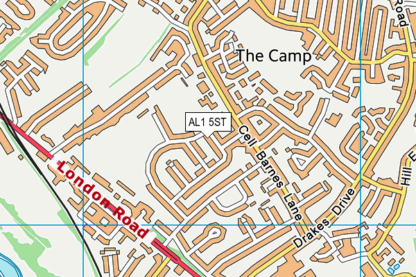 AL1 5ST map - OS VectorMap District (Ordnance Survey)