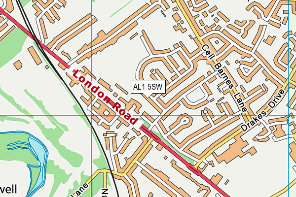 AL1 5SW map - OS VectorMap District (Ordnance Survey)