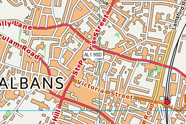 AL1 9SD map - OS VectorMap District (Ordnance Survey) AL1 9SD map - OS VectorMap District (Ordnance Survey)
