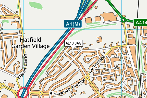 AL10 0AG map - OS VectorMap District (Ordnance Survey) AL10 0AG map - OS VectorMap District (Ordnance Survey)