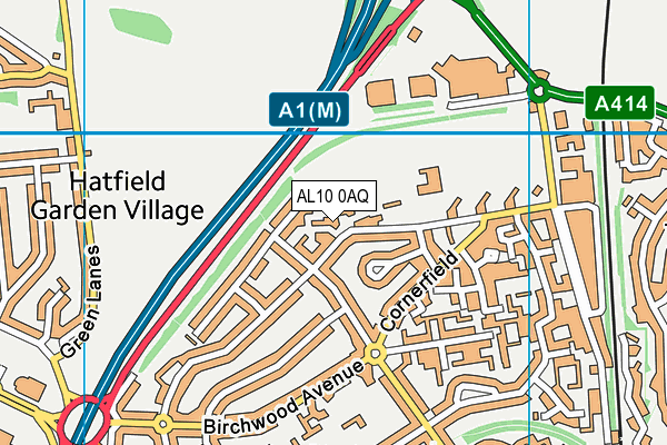 AL10 0AQ map - OS VectorMap District (Ordnance Survey) AL10 0AQ map - OS VectorMap District (Ordnance Survey)