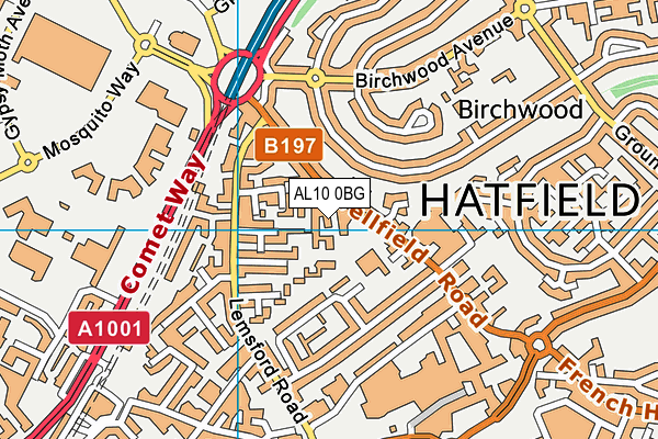 AL10 0BG map - OS VectorMap District (Ordnance Survey) AL10 0BG map - OS VectorMap District (Ordnance Survey)