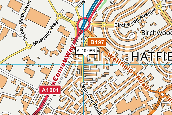 AL10 0BN map - OS VectorMap District (Ordnance Survey) AL10 0BN map - OS VectorMap District (Ordnance Survey)
