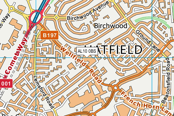 AL10 0BS map - OS VectorMap District (Ordnance Survey) AL10 0BS map - OS VectorMap District (Ordnance Survey)