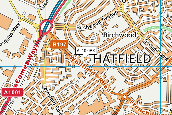 AL10 0BX map - OS VectorMap District (Ordnance Survey) AL10 0BX map - OS VectorMap District (Ordnance Survey)