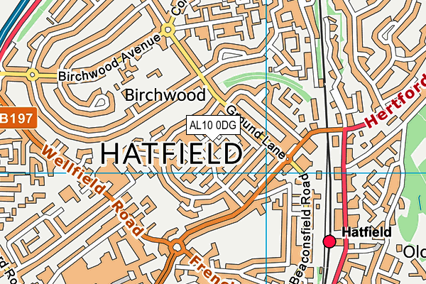 AL10 0DG map - OS VectorMap District (Ordnance Survey)