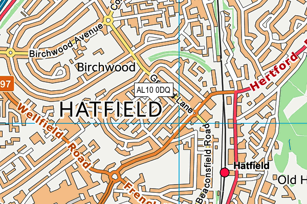 AL10 0DQ map - OS VectorMap District (Ordnance Survey) AL10 0DQ map - OS VectorMap District (Ordnance Survey)
