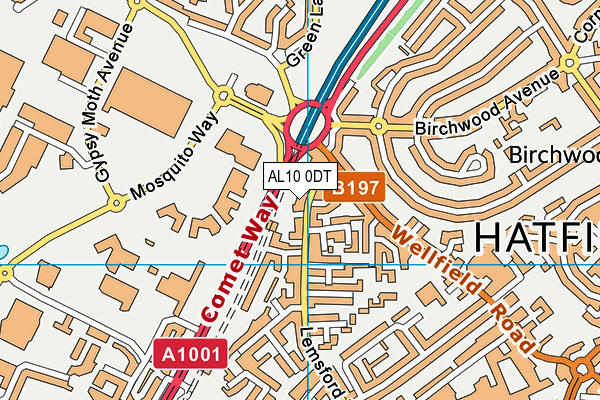 AL10 0DT map - OS VectorMap District (Ordnance Survey) AL10 0DT map - OS VectorMap District (Ordnance Survey)