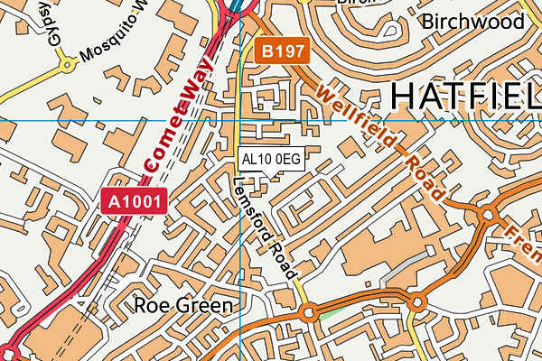 AL10 0EG map - OS VectorMap District (Ordnance Survey) AL10 0EG map - OS VectorMap District (Ordnance Survey)