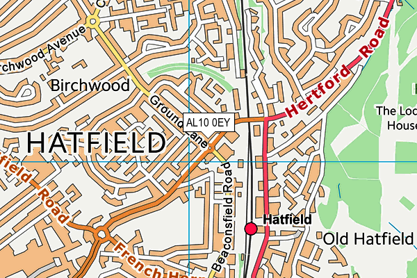 AL10 0EY map - OS VectorMap District (Ordnance Survey) AL10 0EY map - OS VectorMap District (Ordnance Survey)