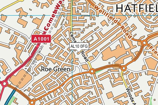 AL10 0FG map - OS VectorMap District (Ordnance Survey) AL10 0FG map - OS VectorMap District (Ordnance Survey)