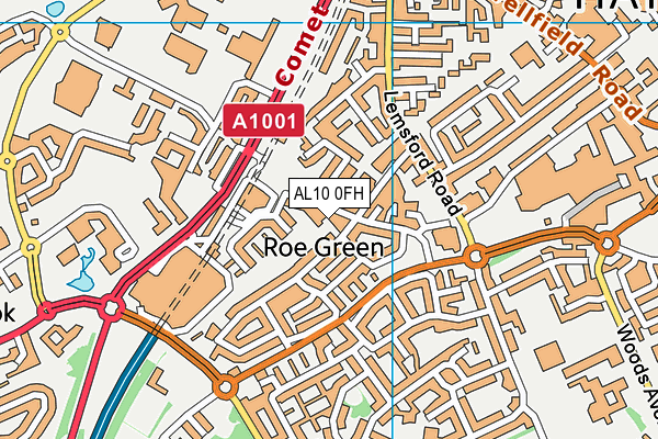 AL10 0FH map - OS VectorMap District (Ordnance Survey) AL10 0FH map - OS VectorMap District (Ordnance Survey)