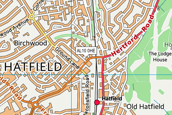AL10 0HE map - OS VectorMap District (Ordnance Survey)