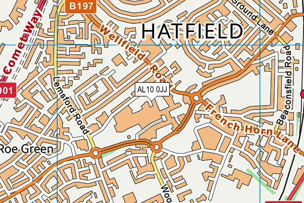 AL10 0JJ map - OS VectorMap District (Ordnance Survey) AL10 0JJ map - OS VectorMap District (Ordnance Survey)