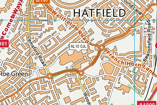 AL10 0JL map - OS VectorMap District (Ordnance Survey) AL10 0JL map - OS VectorMap District (Ordnance Survey)