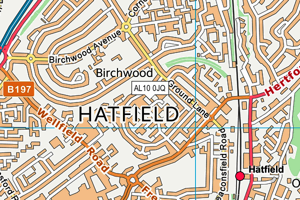 AL10 0JQ map - OS VectorMap District (Ordnance Survey)