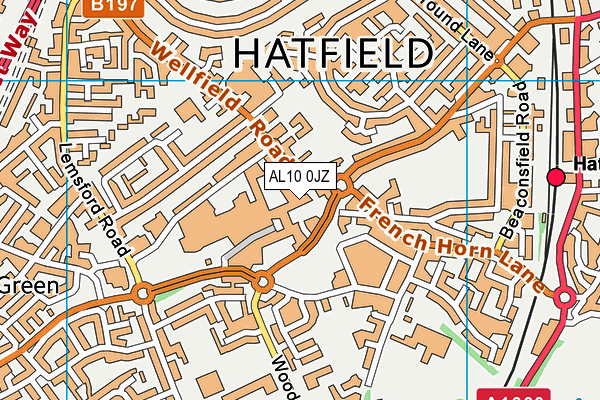 AL10 0JZ map - OS VectorMap District (Ordnance Survey) AL10 0JZ map - OS VectorMap District (Ordnance Survey)