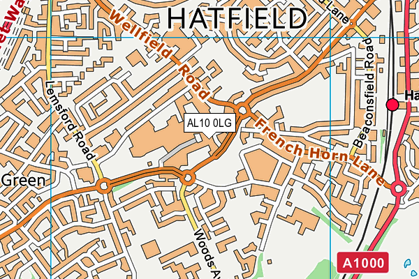 AL10 0LG map - OS VectorMap District (Ordnance Survey) AL10 0LG map - OS VectorMap District (Ordnance Survey)