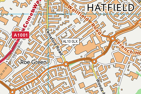 AL10 0LX map - OS VectorMap District (Ordnance Survey) AL10 0LX map - OS VectorMap District (Ordnance Survey)