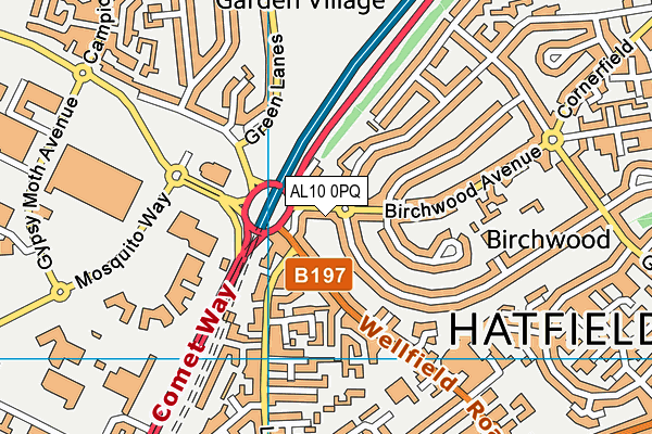 AL10 0PQ map - OS VectorMap District (Ordnance Survey) AL10 0PQ map - OS VectorMap District (Ordnance Survey)