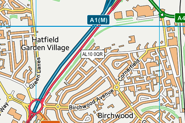AL10 0QR map - OS VectorMap District (Ordnance Survey) AL10 0QR map - OS VectorMap District (Ordnance Survey)
