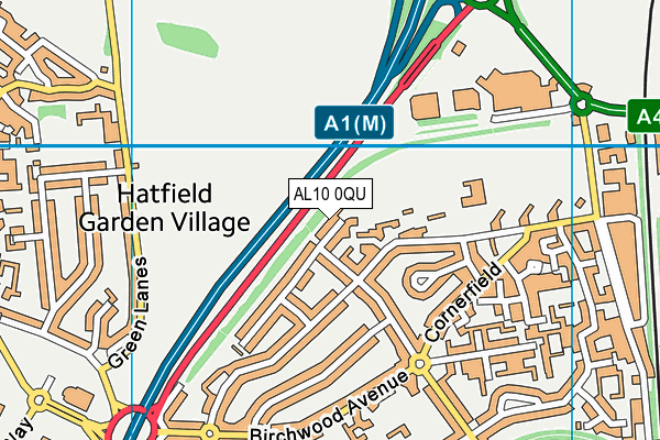 AL10 0QU map - OS VectorMap District (Ordnance Survey) AL10 0QU map - OS VectorMap District (Ordnance Survey)