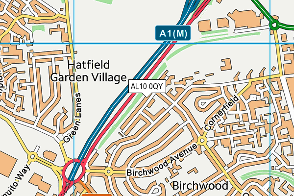 AL10 0QY map - OS VectorMap District (Ordnance Survey) AL10 0QY map - OS VectorMap District (Ordnance Survey)
