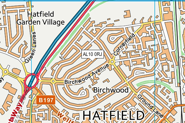 AL10 0RJ map - OS VectorMap District (Ordnance Survey) AL10 0RJ map - OS VectorMap District (Ordnance Survey)
