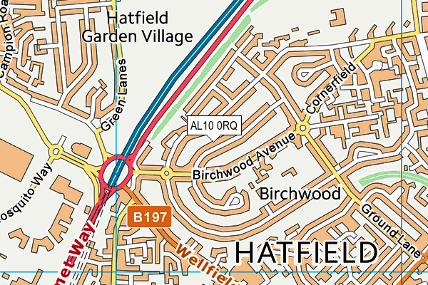 AL10 0RQ map - OS VectorMap District (Ordnance Survey) AL10 0RQ map - OS VectorMap District (Ordnance Survey)