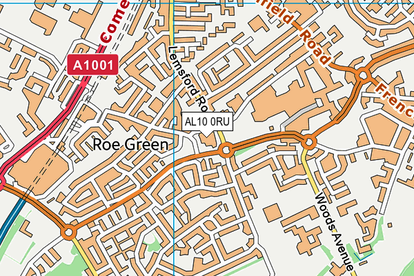 AL10 0RU map - OS VectorMap District (Ordnance Survey) AL10 0RU map - OS VectorMap District (Ordnance Survey)