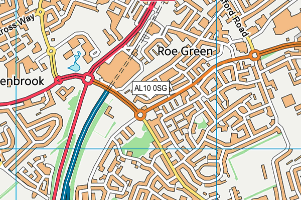 AL10 0SG map - OS VectorMap District (Ordnance Survey) AL10 0SG map - OS VectorMap District (Ordnance Survey)